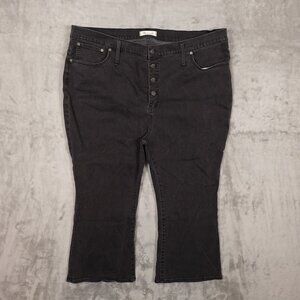 Madewell jeans Cali Demi Boot women's 37P petite vintage black button fly
